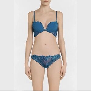 La Perla Teal Lace Bra Set